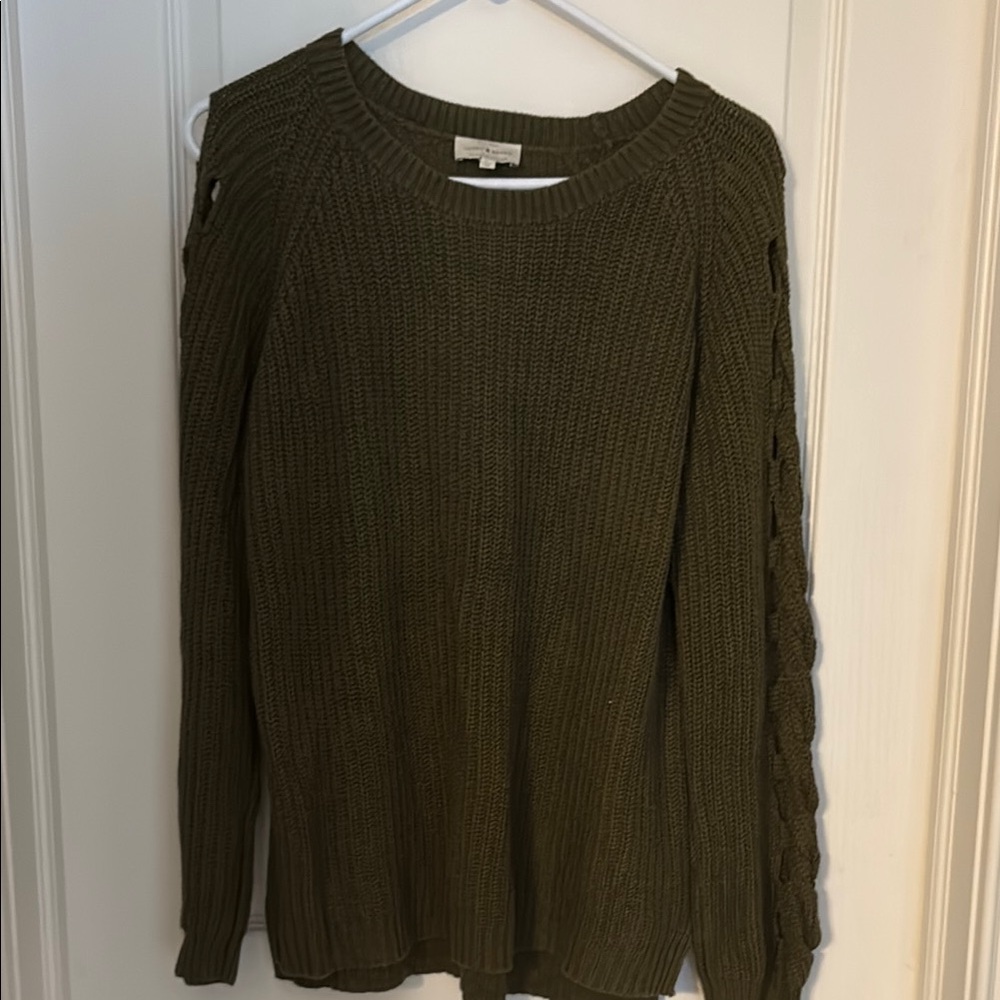 Lucky Brand Green Crew Neck Sweater